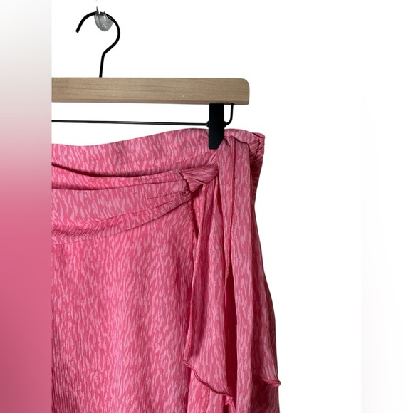 Aerie Pink Ruffled Wrap-Style Mini Skirt - Size L/G - Picture 2 of 5